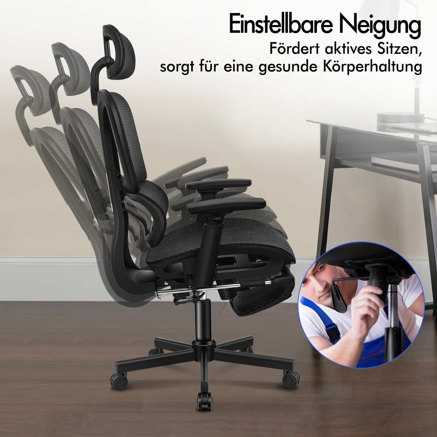 ALFORDSON Ergonomischer Bürostuhl mit Netzstoff die Arbeit am Computer Gaming