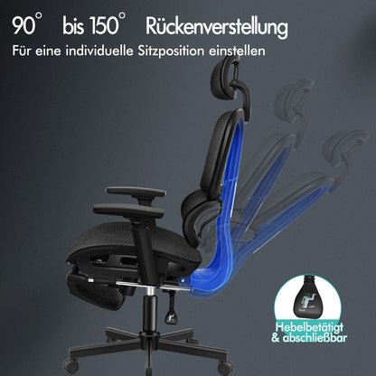 ALFORDSON Ergonomischer Bürostuhl mit Netzstoff die Arbeit am Computer Gaming
