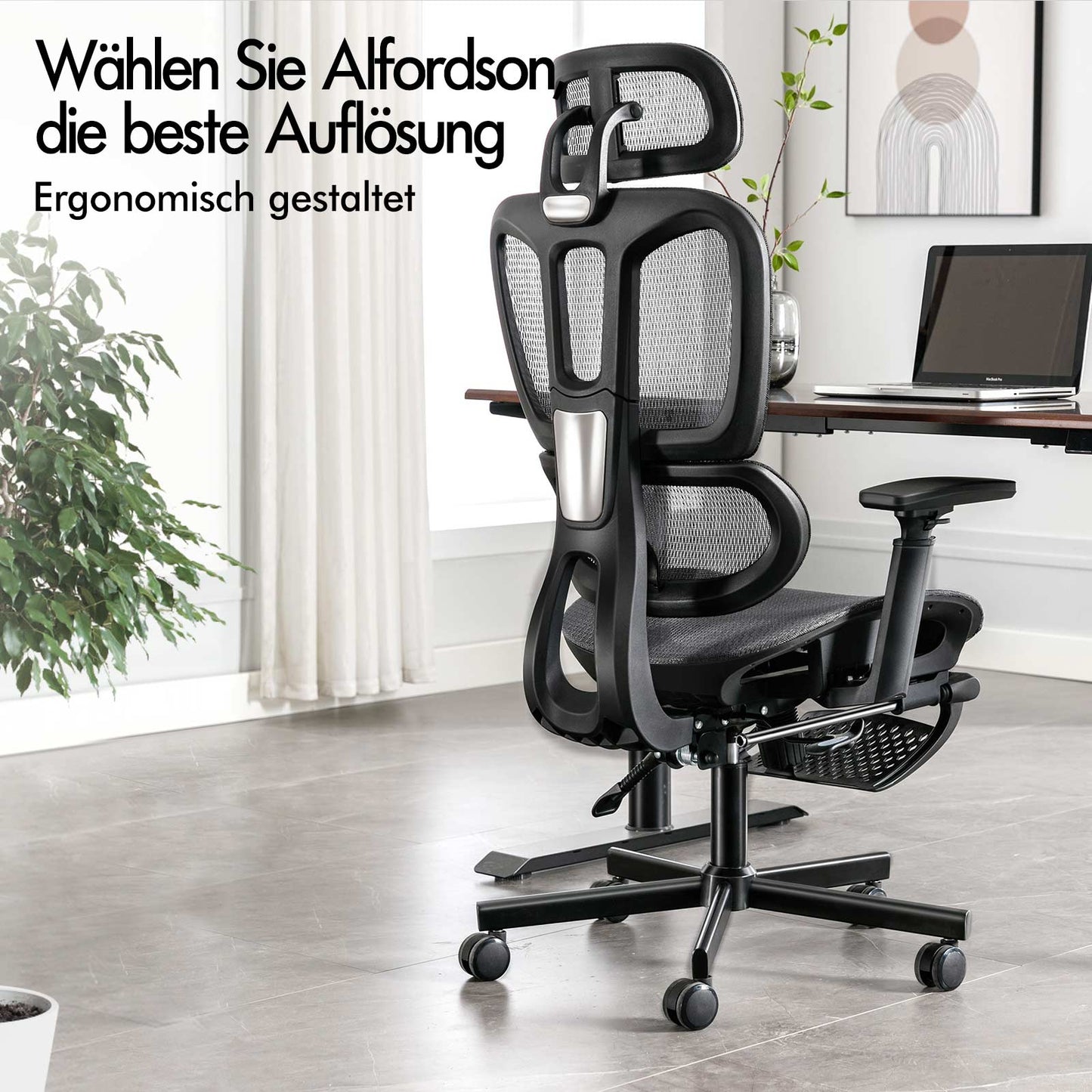 ALFORDSON Ergonomischer Bürostuhl mit Netzstoff die Arbeit am Computer Gaming