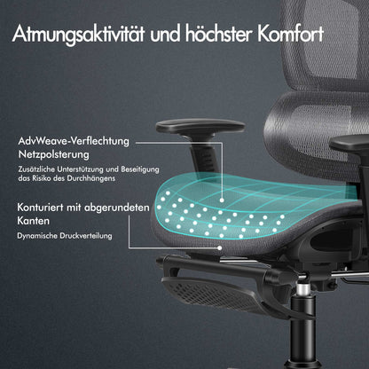 ALFORDSON Ergonomischer Bürostuhl mit Netzstoff die Arbeit am Computer Gaming