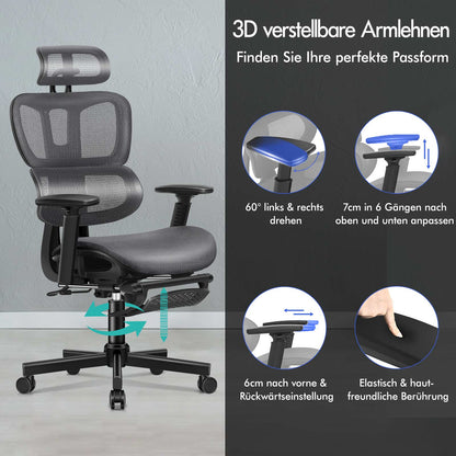 ALFORDSON Ergonomischer Bürostuhl mit Netzstoff die Arbeit am Computer Gaming