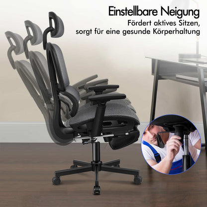ALFORDSON Ergonomischer Bürostuhl mit Netzstoff die Arbeit am Computer Gaming