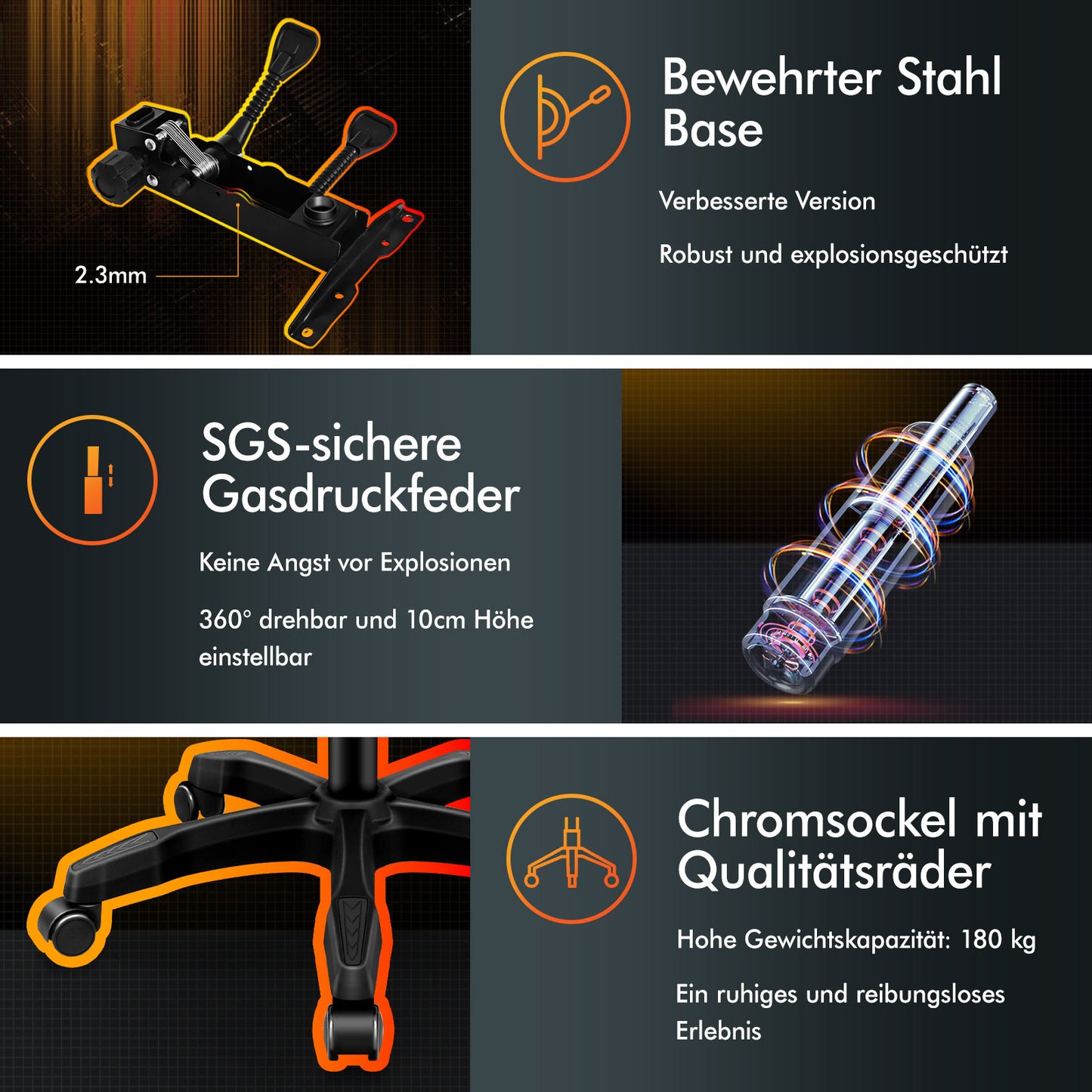 ALFORDSON Massage Bürostuhl Gaming Executive Sitz Leinenstoff Computer Racer, Kunstleder, Schwarz