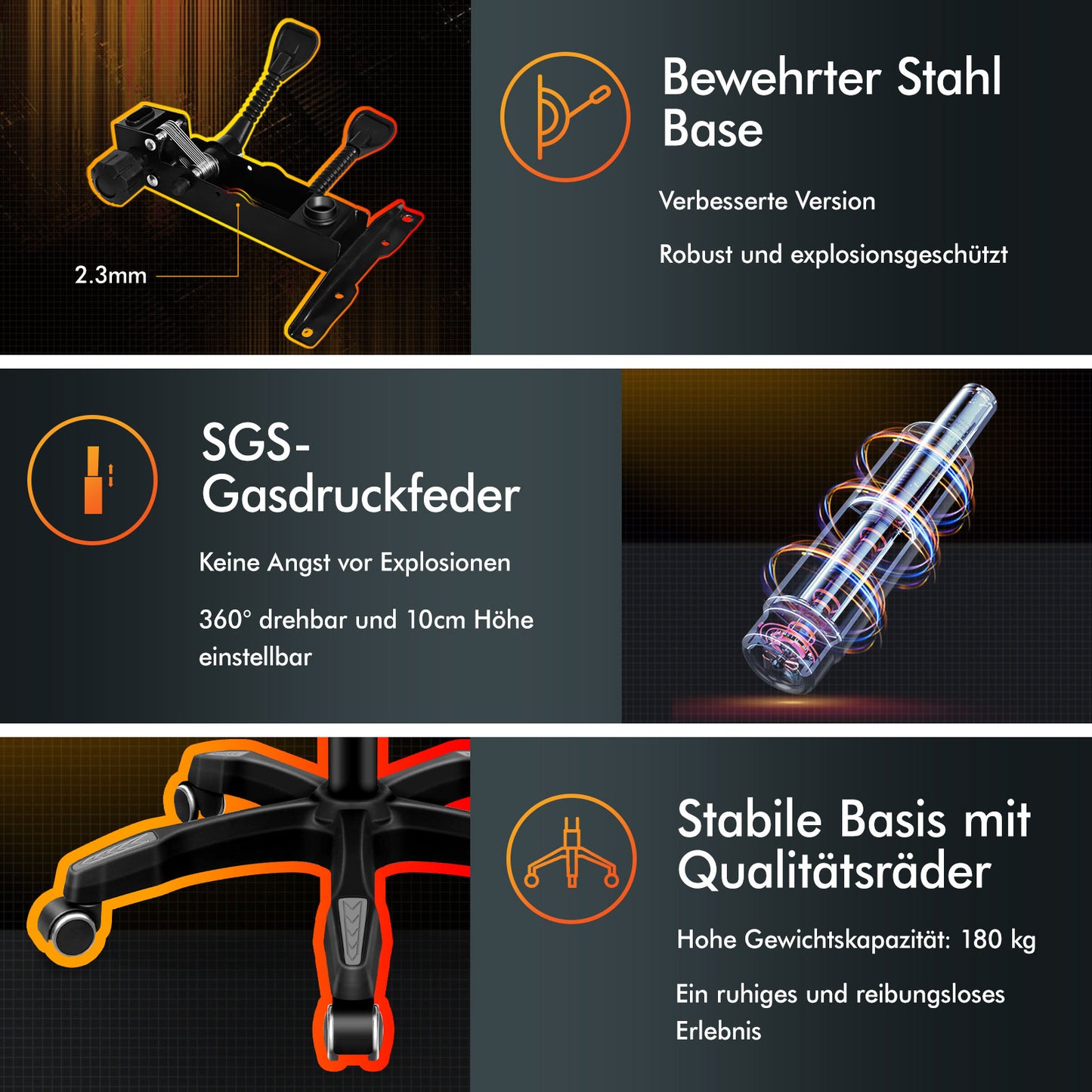 ALFORDSON Massage Bürostuhl Gaming Executive Sitz Leinenstoff Computer Racer, Kunstleder, Schwarz