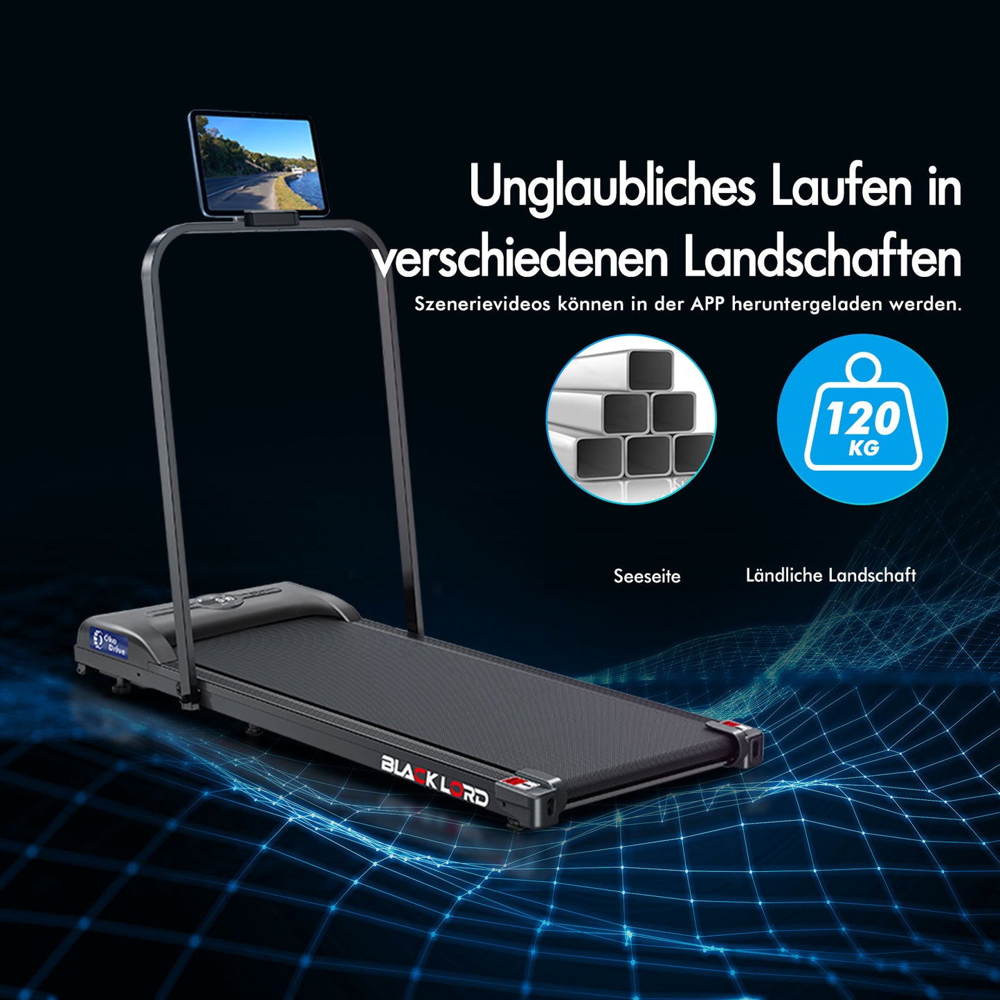 BLACK LORD Elektrisches Laufband Geh-Pad Zuhause Büro Fitnessstudio Fitness