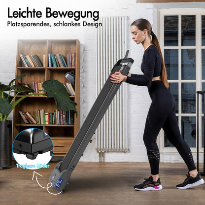BLACK LORD Laufband Elektrisch Laufkissen Zuhause Büro Fitnessstudio Faltbar, mit Griff, Schwarz