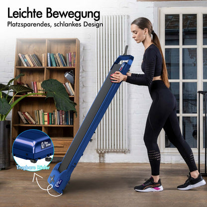 BLACK LORD Laufband Elektrisch Laufkissen Zuhause Büro Fitnessstudio Faltbar, mit Griff, Blau