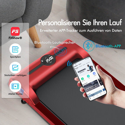 BLACK LORD Laufband Elektrisch Laufkissen Zuhause Büro Fitnessstudio Faltbar, mit Griff, Rot
