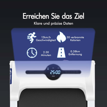 BLACK LORD Laufband Elektrisch Laufkissen Zuhause Büro Fitnessstudio Faltbar, mit Griff, Weiß