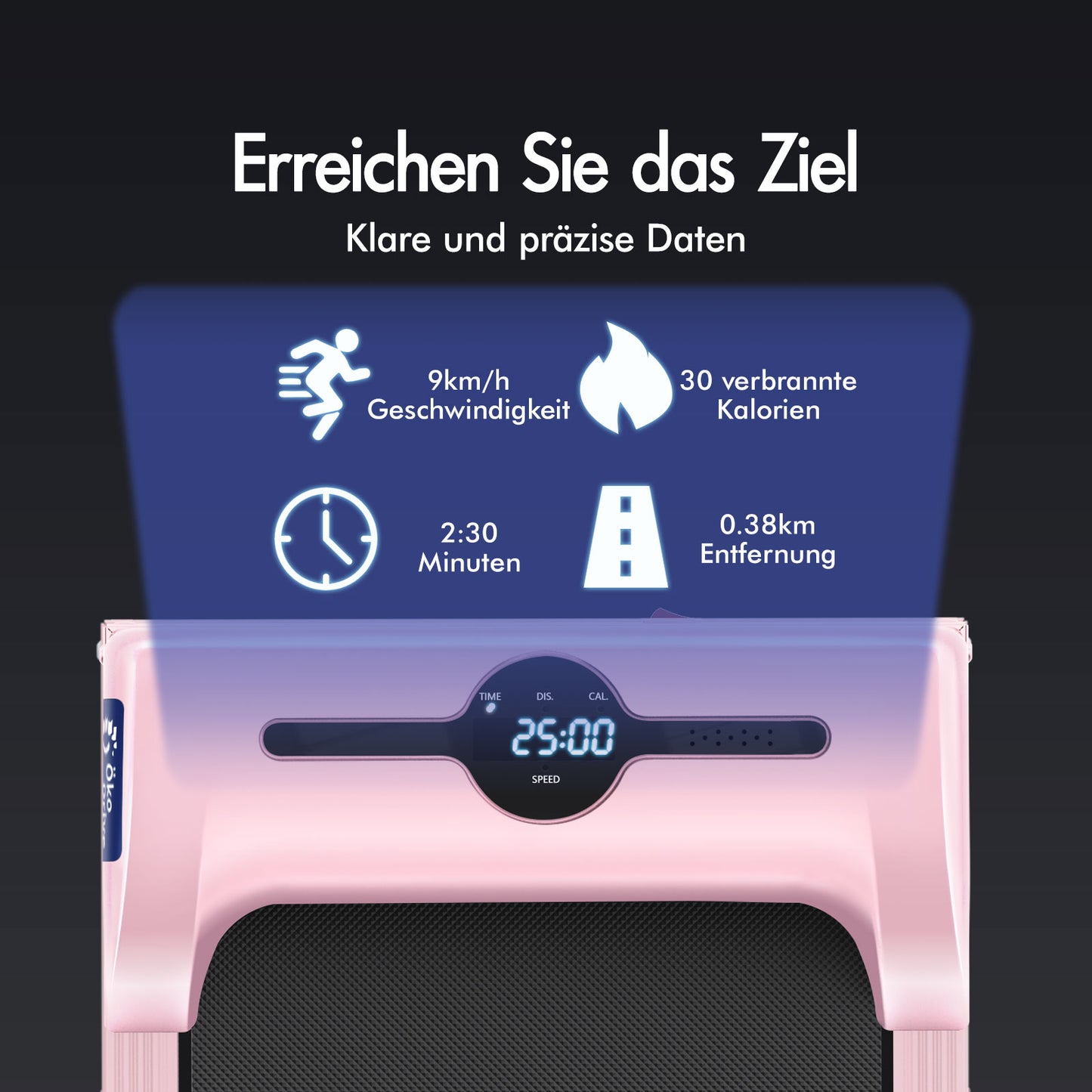 BLACK LORD Elektrisches Laufband Geh-Pad Zuhause Büro Fitnessstudio Fitness, Rosa