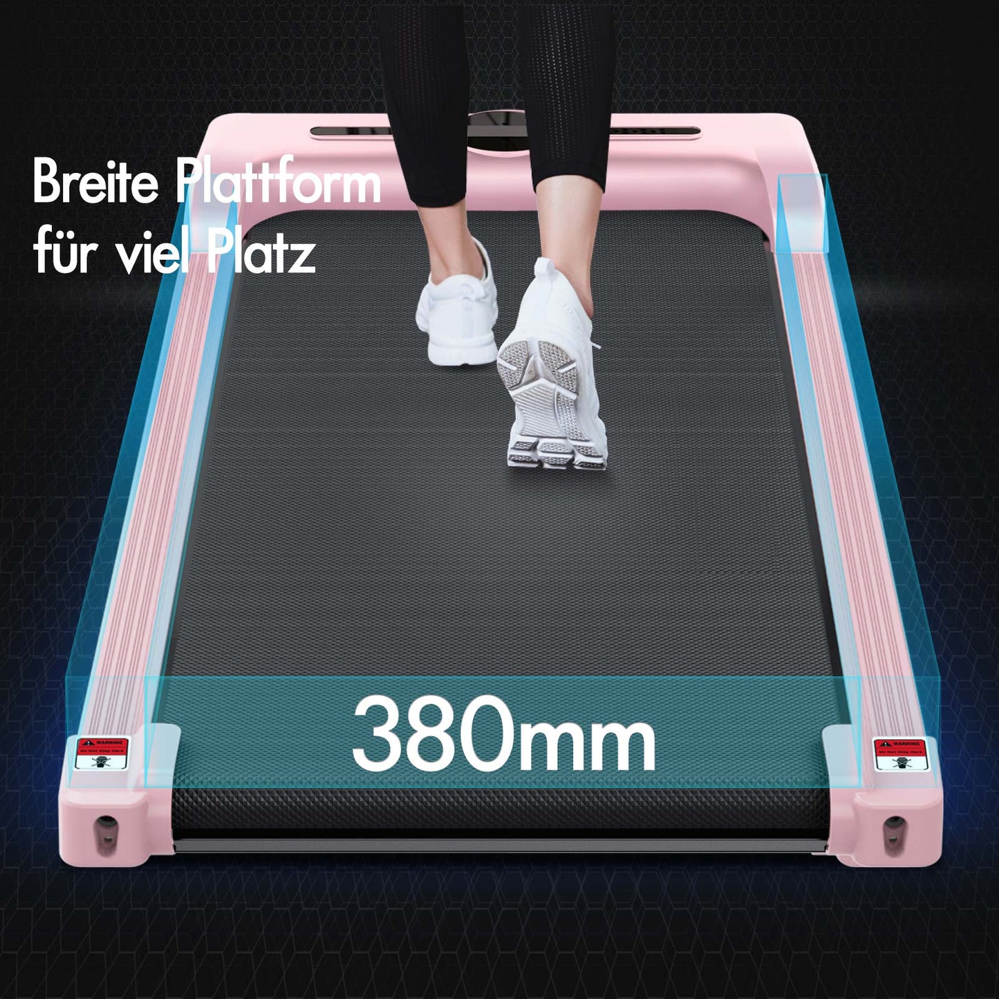 BLACK LORD Elektrisches Laufband Geh-Pad Zuhause Büro Fitnessstudio Fitness, Rosa