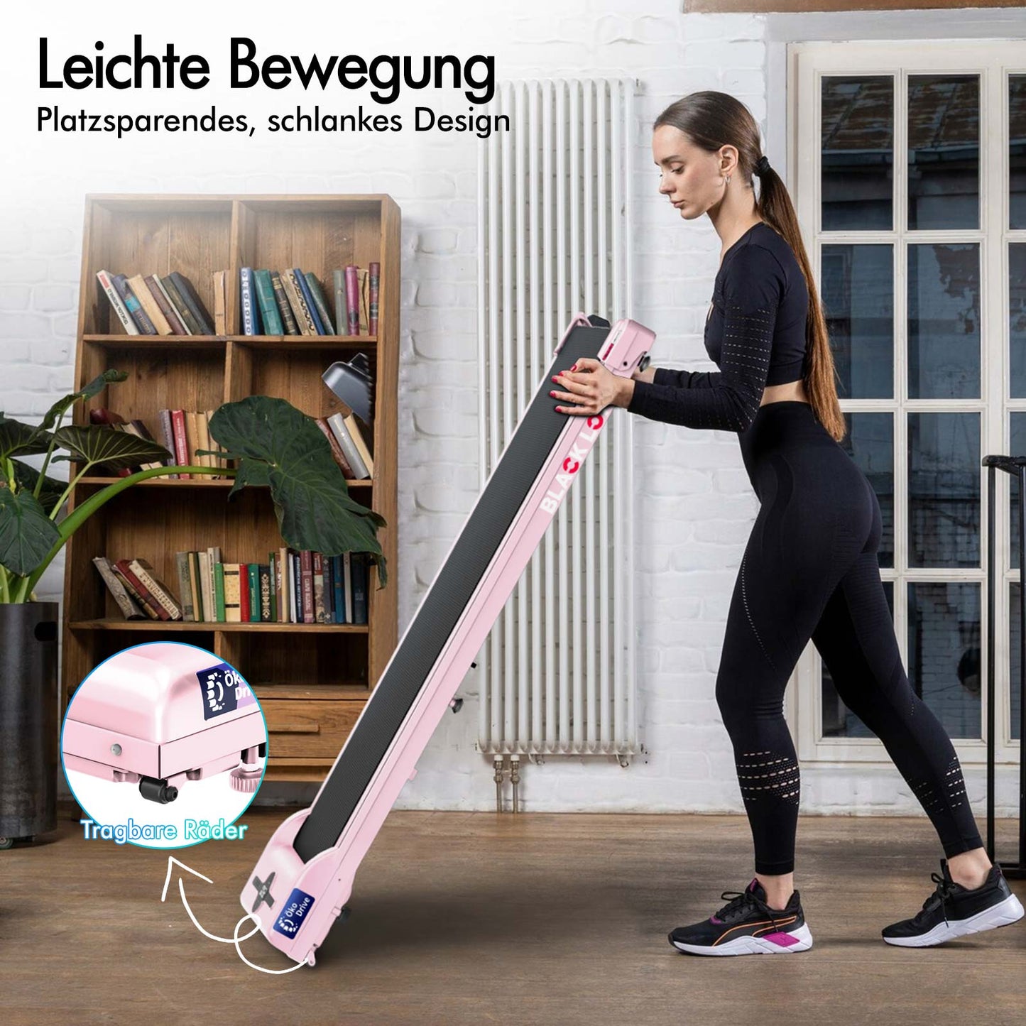 BLACK LORD Elektrisches Laufband Geh-Pad Zuhause Büro Fitnessstudio Fitness, Rosa