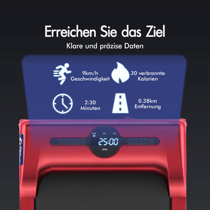 BLACK LORD Elektrisches Laufband Geh-Pad Zuhause Büro Fitnessstudio Fitness, Rot