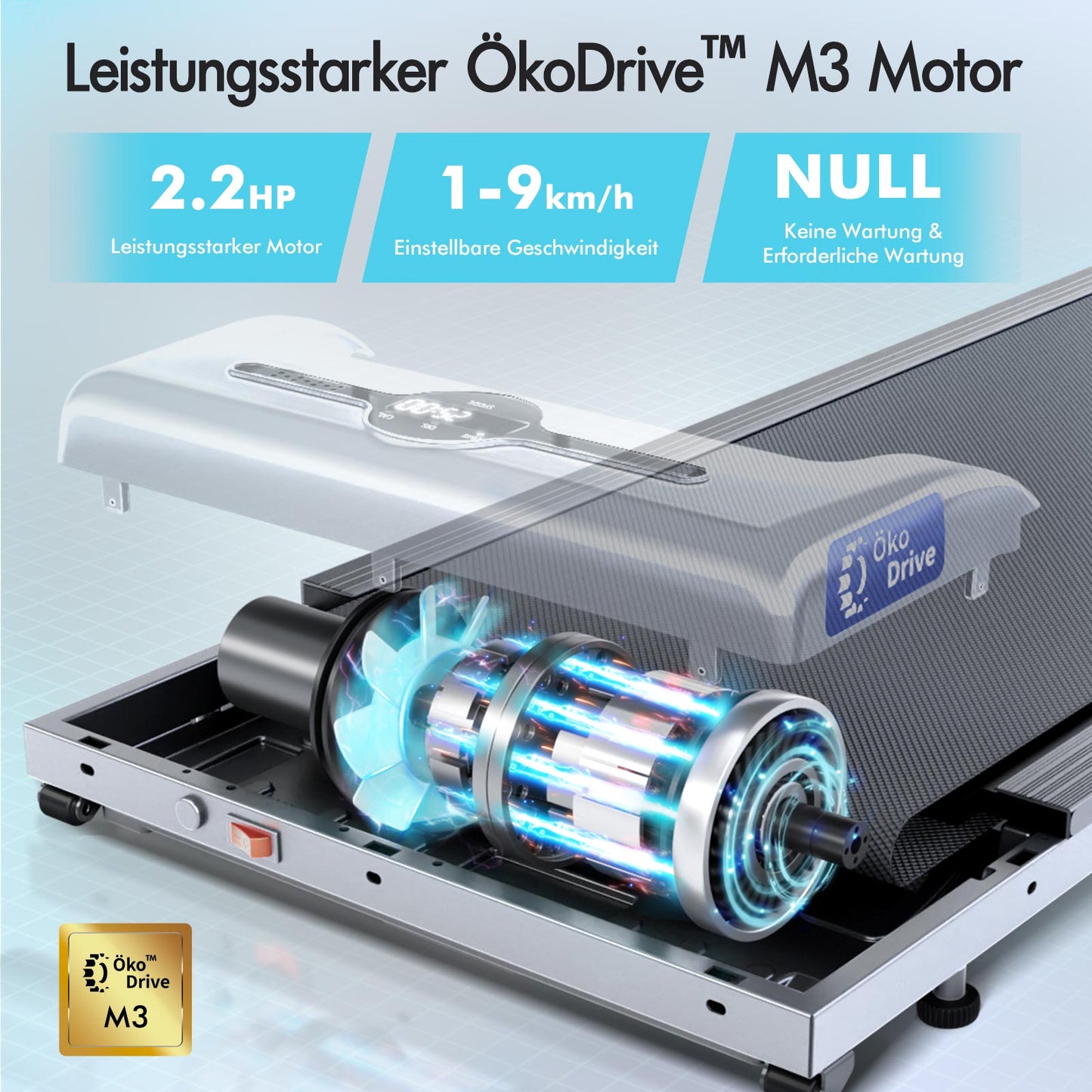 BLACK LORD Elektrisches Laufband Geh-Pad Zuhause Büro Fitnessstudio Fitness, Silber