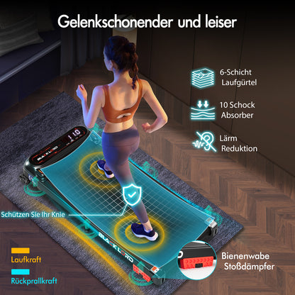 BLACK LORD Laufband Elektrisch Laufmatte  Neigung Stoßdämpfer Fitnessstudio, Schwarz