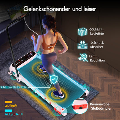 BLACK LORD Laufband Elektrisch Laufmatte  Neigung Stoßdämpfer Faltbar Rosa