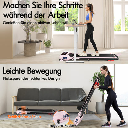 BLACK LORD Laufband Elektrisch Laufmatte  Neigung Stoßdämpfer Faltbar Rosa