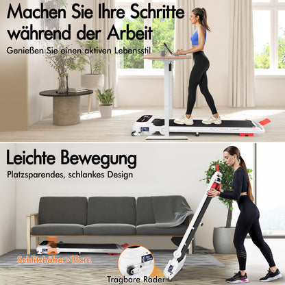 BLACK LORD Laufband Elektrisch Laufmatte  Neigung Stoßdämpfer Faltbar Weiß