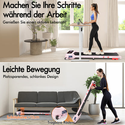 BLACK LORD Laufband Elektrisch Laufmatte  Neigung Stoßdämpfer Fitnessstudio, Rosa