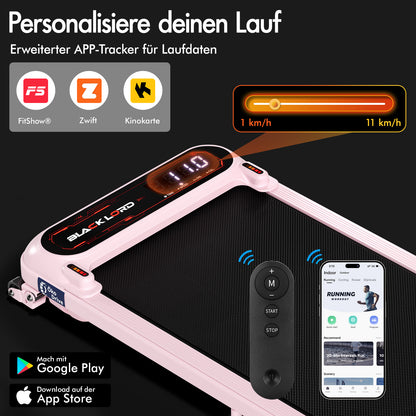 BLACK LORD Laufband Elektrisch Laufmatte  Neigung Stoßdämpfer Fitnessstudio, Rosa