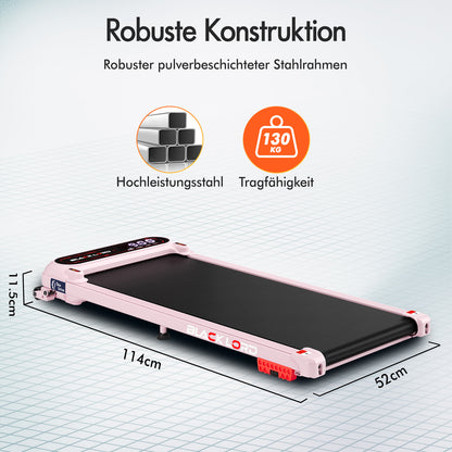BLACK LORD Laufband Elektrisch Laufmatte  Neigung Stoßdämpfer Fitnessstudio, Rosa