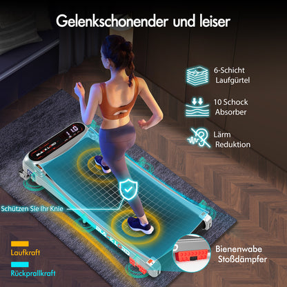 BLACK LORD Laufband Elektrisch Laufmatte  Neigung Stoßdämpfer Fitnessstudio, Silber