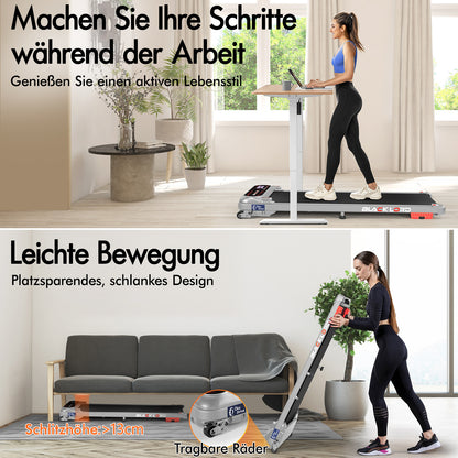 BLACK LORD Laufband Elektrisch Laufmatte  Neigung Stoßdämpfer Fitnessstudio, Silber
