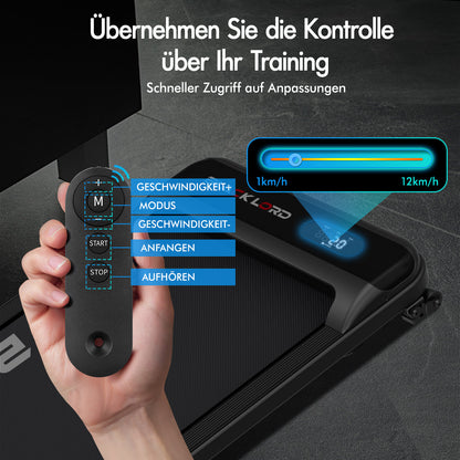 BLACK LORD Laufband Elektrisch Tretmühle  Zuhause Büro Fitnessstudio Steigung, Schwarz