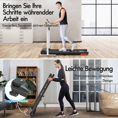 BLACK LORD Laufband Elektrisch Tretmühle  Zuhause Büro Fitnessstudio Steigung, Schwarz