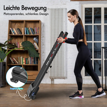 BLACK LORD Laufband Elektrisch Tretmühle  Zuhause Büro Fitnessstudio Steigung, Schwarz