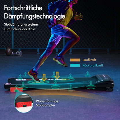 BLACK LORD Laufband Elektrisch Tretmühle  Zuhause Büro Fitnessstudio Steigung, Schwarz