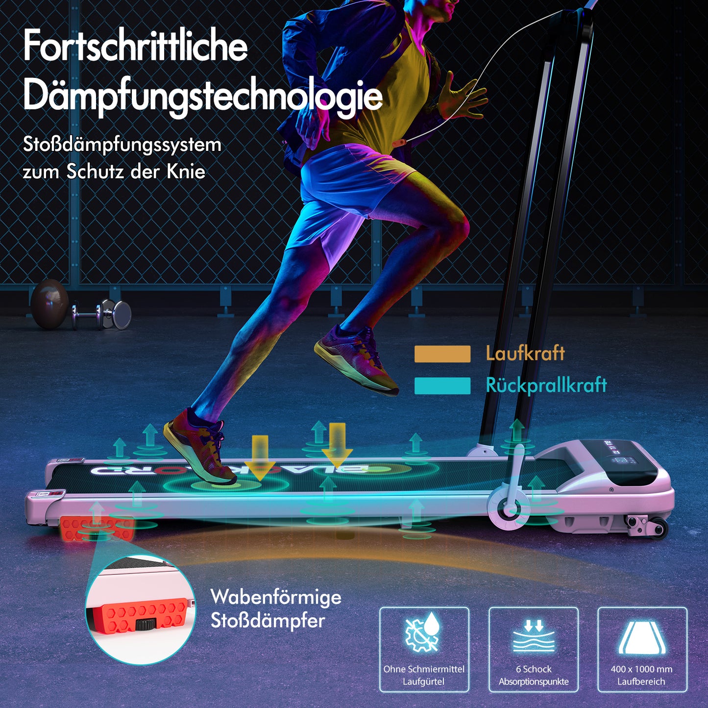 BLACK LORD Laufband Elektrisch Laufband Zuhause Büro Fitnessstudio Steigung