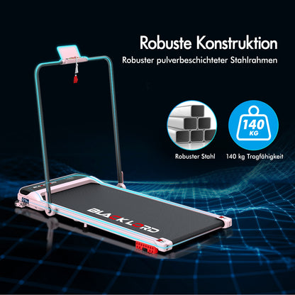 BLACK LORD Laufband Elektrisch Tretmühle Heim BüroNeigung Faltbar Rosa