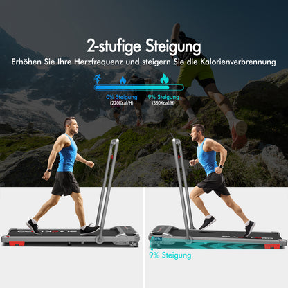BLACK LORD Laufband Elektrisch Tretmühle Heim BüroNeigung Faltbar Silber