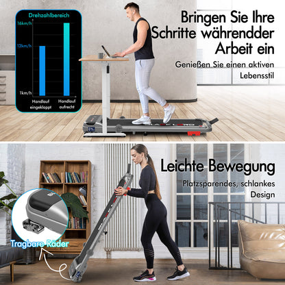 BLACK LORD Laufband Elektrisch Tretmühle Heim BüroNeigung Faltbar Silber