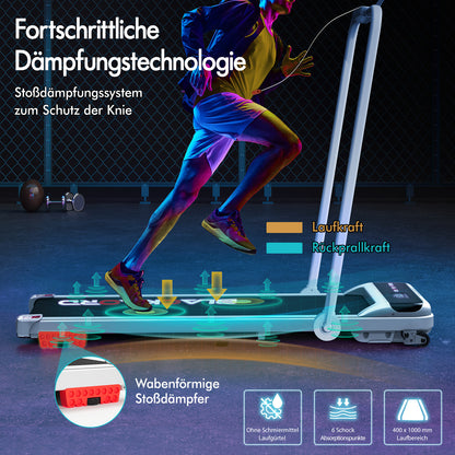 BLACK LORD Laufband Elektrisch Tretmühle Heim BüroNeigung Faltbar Weiß
