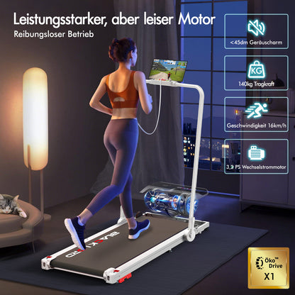 BLACK LORD Laufband Elektrisch Tretmühle Heim BüroNeigung Faltbar Weiß