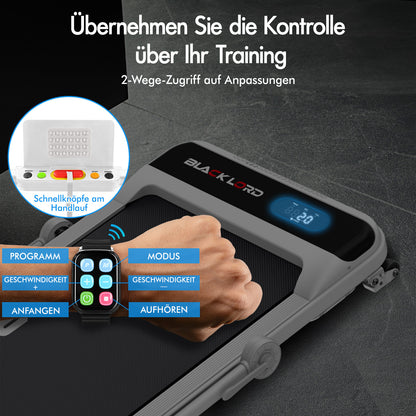 BLACK LORD Laufband Elektrisch Tretmühle Heim BüroNeigung Faltbar Weiß