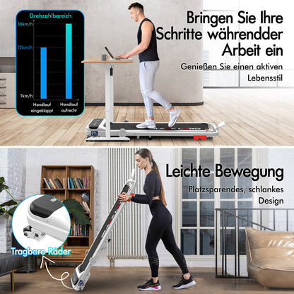 BLACK LORD Laufband Elektrisch Tretmühle Heim BüroNeigung Faltbar Weiß