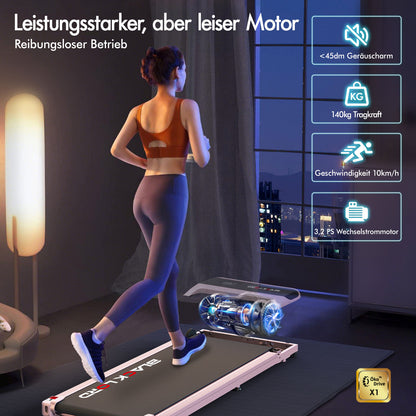 BLACK LORD Laufband Elektrisch Tretmühle  Zuhause Büro Fitnessstudio Steigung, Rosa