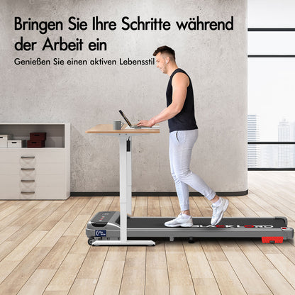 BLACK LORD Laufband Elektrisch Tretmühle  Zuhause Büro Fitnessstudio Steigung, Silber
