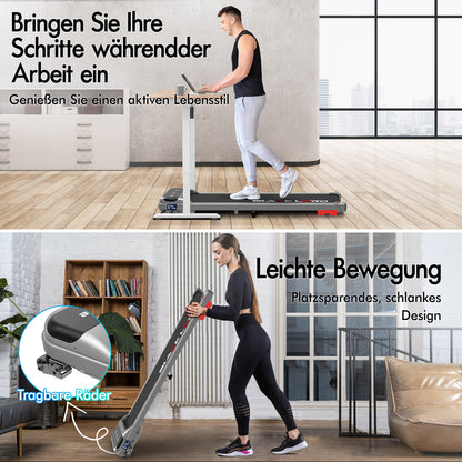BLACK LORD Laufband Elektrisch Tretmühle  Zuhause Büro Fitnessstudio Steigung, Silber