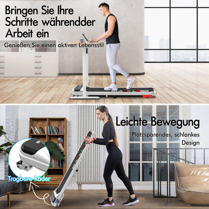 BLACK LORD Laufband Elektrisch Tretmühle  Zuhause Büro Fitnessstudio Steigung, Weiß