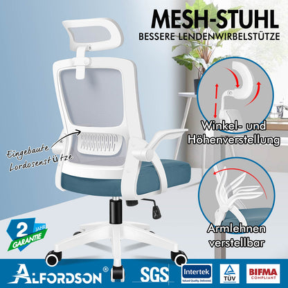 ALFORDSON Mesh-Bürostuhl Executive-Stoffsitz Neigbar für Gaming Renncomputer