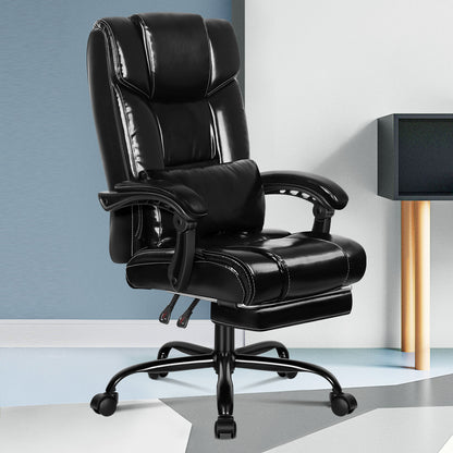ALFORDSON Bürostuhl Exekutive Computer Spielen PU-Ledersitz Recliner Schwarz