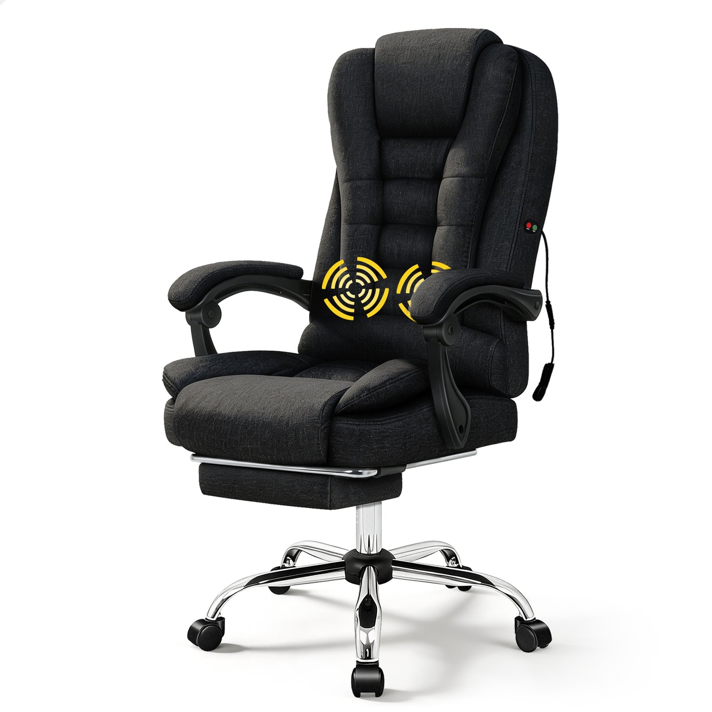 ALFORDSON Massage Bürostuhl Executive Sitz Stoff Gaming Computer Racer, Schwarz