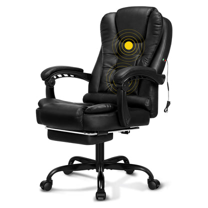 ALFORDSON Massage Bürostuhl mit Fußstütze Executive Gaming Sitz