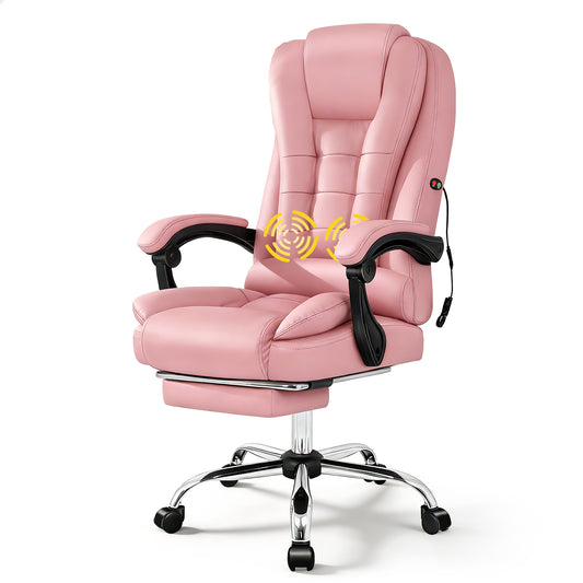 ALFORDSON Massage-Bürostuhl Gaming-Stuhl Executive-Sitz PU-Leder Computer Racer, Rosa