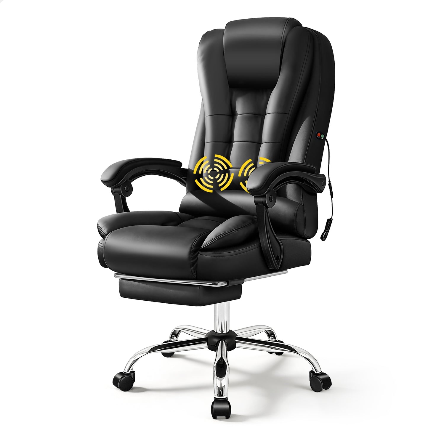 ALFORDSON Massage-Bürostuhl Gaming-Stuhl Executive-Sitz PU-Leder Computer Racer, Schwarz