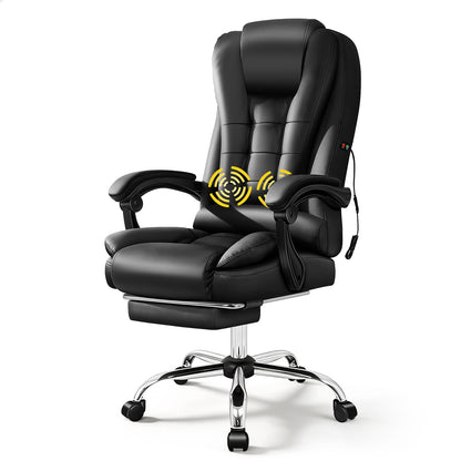 ALFORDSON Massage-Bürostuhl Gaming-Stuhl Executive-Sitz PU-Leder Computer Racer, Schwarz
